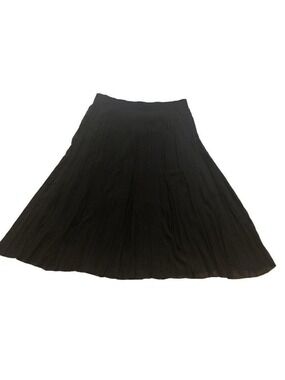 Laurie Felt Size 2X pull on pleated maxi skirt. Black semi-sheer lined festive